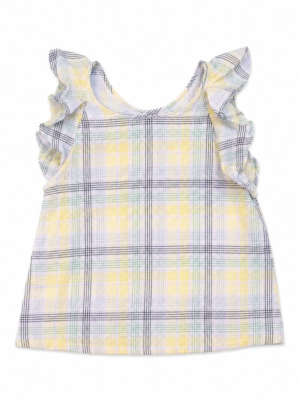 LOFT Yellow and Gray Plaid Women's Blouse, Size Small, Cottagecore and Casual